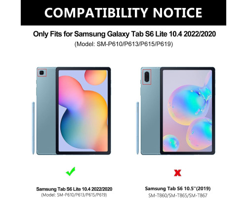 Чохол з клавіатурою, сумісний із Samsung Tab S6 Lite із тримачем ручки