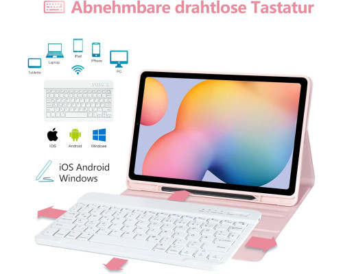 Чохол з клавіатурою, сумісний із Samsung Tab S6 Lite із тримачем ручки