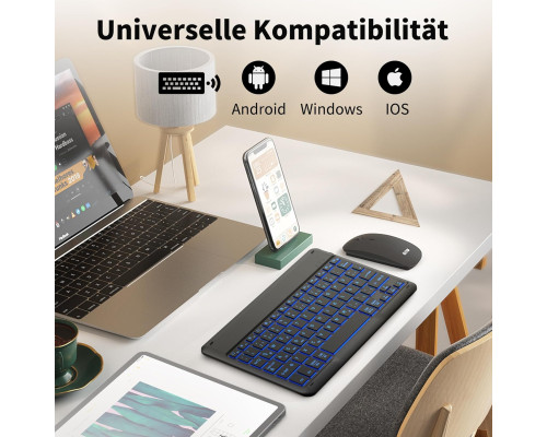 Портативна бездротова Bluetooth-клавіатура EasyAcc RGB підсвітка