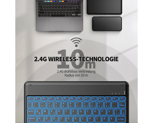 Портативна бездротова Bluetooth-клавіатура EasyAcc RGB підсвітка