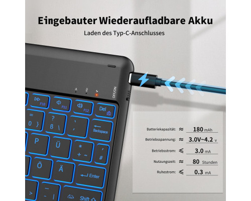 Портативна бездротова Bluetooth-клавіатура EasyAcc RGB підсвітка