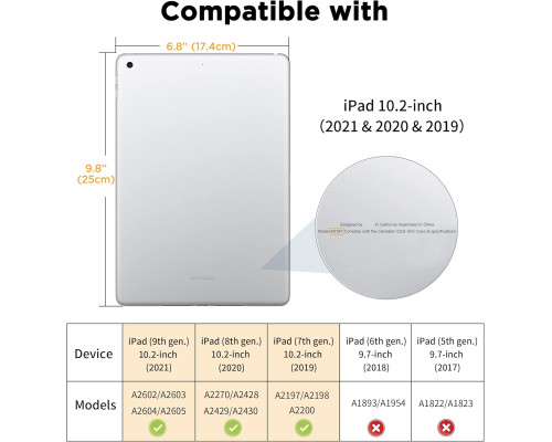 Чохол-клавіатура EasyAcc, сумісна із iPad 10,2 '' 9/8/7 покоління з захисною плівкою