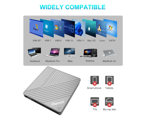 Зовнішній CD-DVD-привід USB 3.0 типу C, зовнішній із пристроєм для читання карток SD/TF, портативним записувачем RW