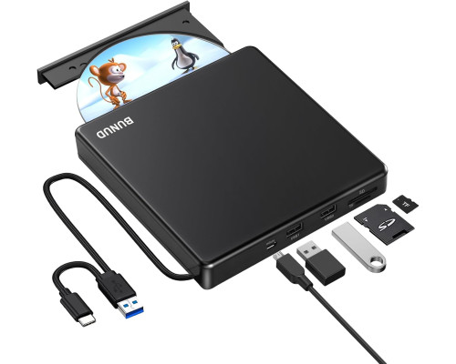 Зовнішній CD/DVD привід BUNUD USB 3.0 та Type-C