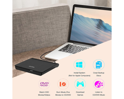 Портативний зовнішній DVD/CD-програвач Antika з USB 3.0