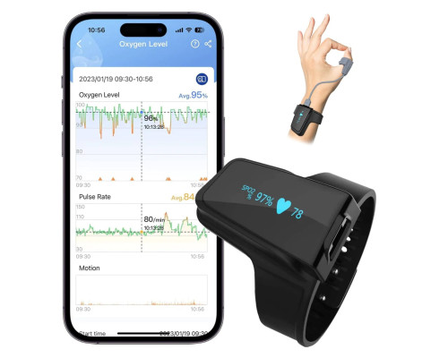 Пульсоксиметр ViATOM Bluetooth с будильником