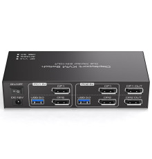 KVM-перемикач Displayport для 2 моніторів та 2 комп'ютерів
