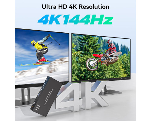KVM-перемикач Displayport для 2 моніторів та 2 комп'ютерів