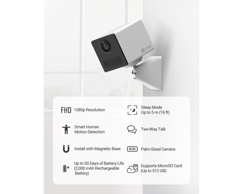 Бездротова внутрішня камера відеоспостереження EZVIZ CB2 1080P WiFi з акумулятором 2000 мАг