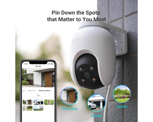 EZVIZ C8c 8MP Вулична Wi-Fi камера відеоспостереження 360° з автоматичним масштабуванням