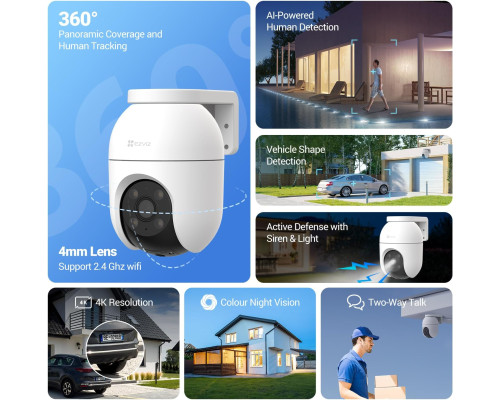 EZVIZ C8c 8MP Вулична Wi-Fi камера відеоспостереження 360° з автоматичним масштабуванням