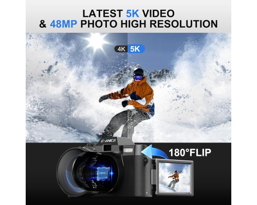 Цифрова камера 5K 48MP/60FPS для фотозйомки, відео та керуванням через WiFi та програму