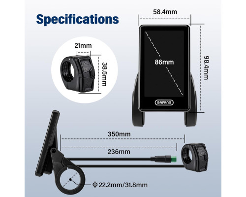 Комп'ютер для велосипеда з протоколом 0-5 PAS CAN BAFANG Ebike Display C020