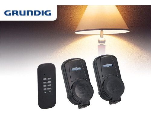 Вимикач Grundig чорний 2x / розетковий вимикач зовнішній