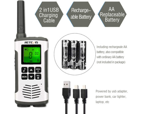 Професійна портативна рація Retevis RT45 PMR446 з USB-портом (комплект 2 шт.)