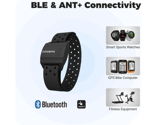 Монітор серцевого ритму COOSPO на браслеті / оптичний датчик Bluetooth ANT+ HR для спорту