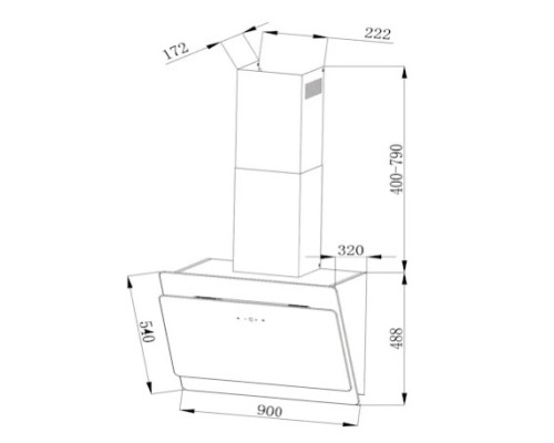Витяжка KLARSTEIN Aurica 90 600 м³/год 165 Вт (10032766)
