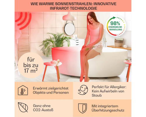 Інфрачервоний обігрівач KLARSTEIN Hot Spot Crystal 850 Вт до 17 м² невеликий скол
