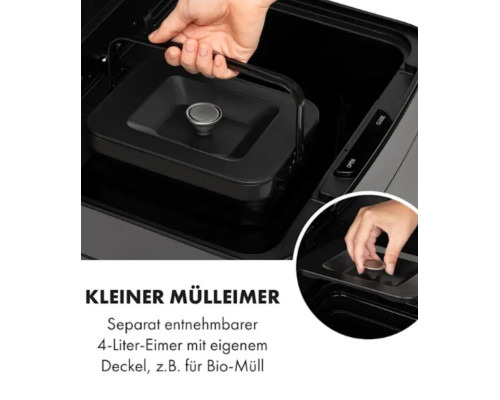 Сміттєвий бак KLARSTEIN Touchless з нержавіючої сталі 43 л Black (10035097)