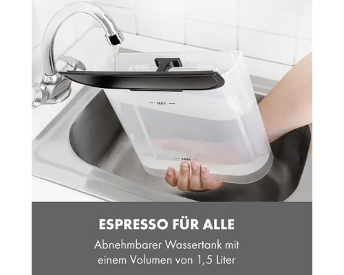 Еспресо-машина Klarstein Arabica 1050 Вт 15 барів 1,5 л н/ж сталь б/в (10035589)
