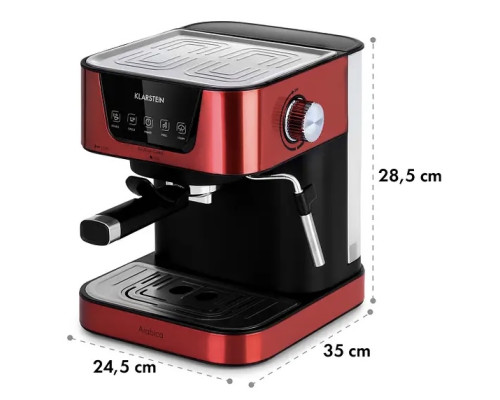 Еспресо-машина Klarstein Arabica 1050 Вт 15 барів 1,5 л н/ж сталь б/в (10035589)