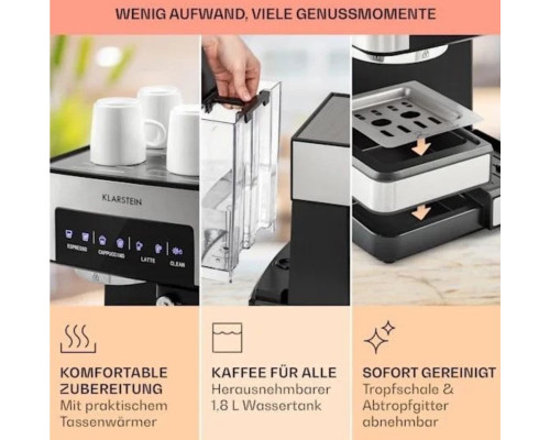 Кавоварка KLARSTEIN Arabica Comfort 1350 W 20 бар (10035655)