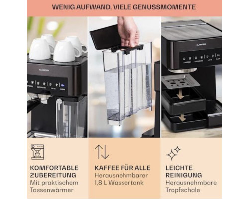 Кавоварка KLARSTEIN Arabica Comfort 1350 W 20 бар б/в (10041523)