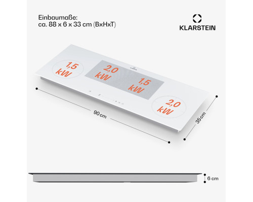 Індукційна плита KLARSTEIN Delicatessa 90 Slim Hybrid 7000 Вт 4 зони (10045613)