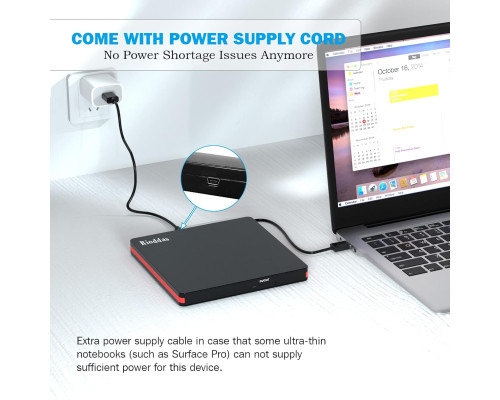 Зовнішній CD-привід Rioddas / портативний USB 3.0 CD/DVD +/-RW привід