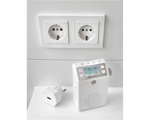 Настінний радіоприймач DAB+/FM Soundmaster DAB60WE з детектором руху та Li-On акумулятором 1200 мАг