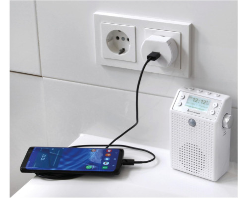 Настінний радіоприймач DAB+/FM Soundmaster DAB60WE з детектором руху та Li-On акумулятором 1200 мАг