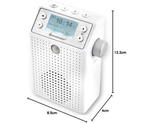 Настінний радіоприймач DAB+/FM Soundmaster DAB60WE з детектором руху та Li-On акумулятором 1200 мАг