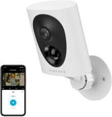 Virtavo Бездротова завнішня камера відеоспостереження AI Motion Detection, акумуляторна, нічне бачення, домашня камера спостереження Wi-Fi, сумісна з Alexa