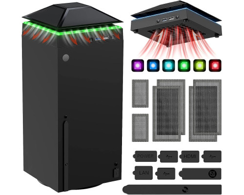 Пилонепроникний вентилятор охолодження для консолі Xbox Series X із кольоровим світлом EG