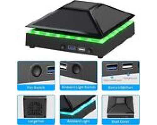Пилонепроникний вентилятор охолодження для консолі Xbox Series X із кольоровим світлом EG