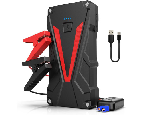 Автомобільний зарядний пристрій/бустер 2500A 13800mAh з розумними затискачами безпеки