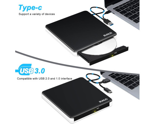 Зовнішній CD/DVD привід BUNUD USB 3.0 та Type-C