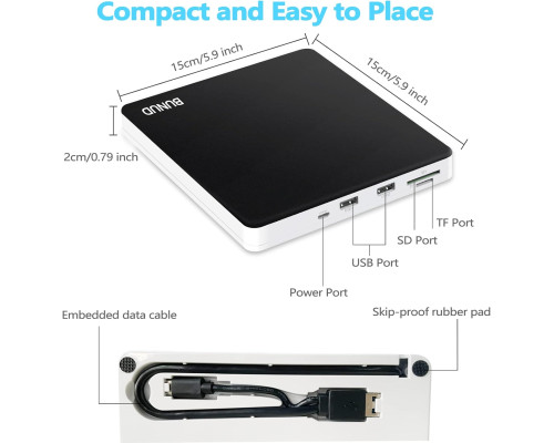 Зовнішній CD/DVD привід BUNUD USB 3.0 та Type-C