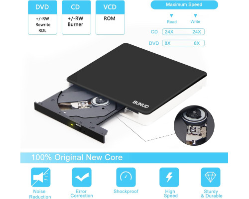 Зовнішній CD/DVD привід BUNUD USB 3.0 та Type-C