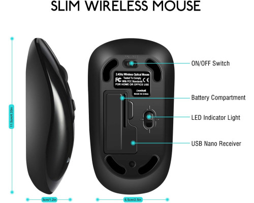 Бездротова комп'ютерна миша LeadsaiL USB 2.4G