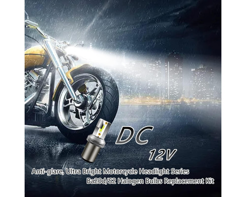 Світлодіодна фара Asasytal S2 Ba20d / світлодіодна лампа для фар мотоцикла DC12V/24V 20W (комплект 2 шт.)