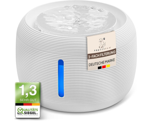 Фонтанчик для котів PrettyPaw 2,5 л зі світлодіодом та фільтром з активованим вугіллям