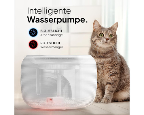 Фонтанчик для котів PrettyPaw 2,5 л зі світлодіодом та фільтром з активованим вугіллям