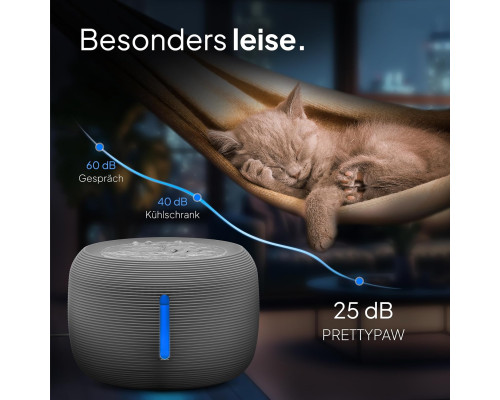 Фонтанчик для котів PrettyPaw 2,5 л зі світлодіодом та фільтром з активованим вугіллям