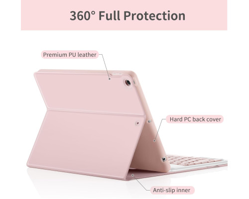 Чохол-клавіатура EasyAcc, сумісна із iPad 10,2 '' (9/8/7 покоління 2021/2020/2019)