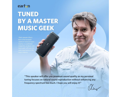 Bluetooth-колонка EarFun гучний стереозвук, насичений бас, водонепроникність і пилонепроникність