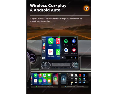 Автомобільний плеєр NAVIFLY Carplay Android Auto Універсальний MP5-плеєр