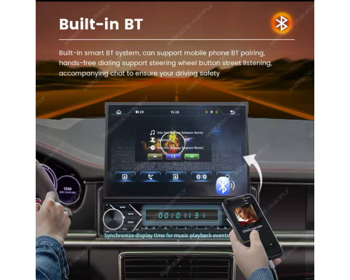 Автомобільний плеєр NAVIFLY Carplay Android Auto Універсальний MP5-плеєр