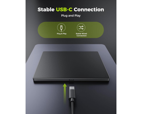 Зовнішній ультратонкий алюмінієвий USB-трекпад Seenda Wired Touchpad для Windows