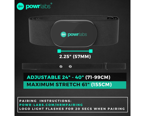 Нагрудний ремінь для монітора серцевого ритму Powr Labs з Bluetooth та ANT+